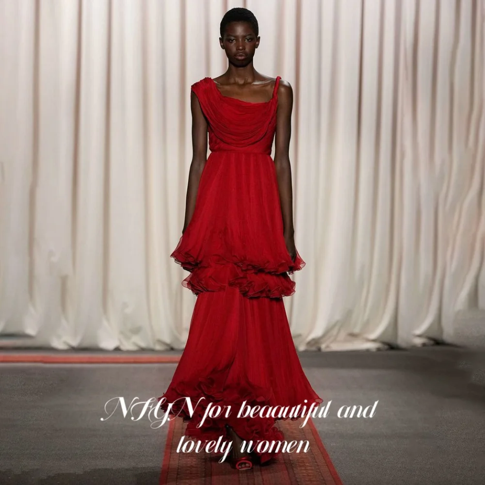 NFYN Red Elegant Stage Prom Dress Scoop Backless Prom Gown Pleating Layered Party Evening Dress for Woman robe de bal Customized
NFYN Red Elegant Stage Prom Dress Scoop Backless Prom Gown Pleating Layered Party Evening Dress for Woman robe de bal Customized