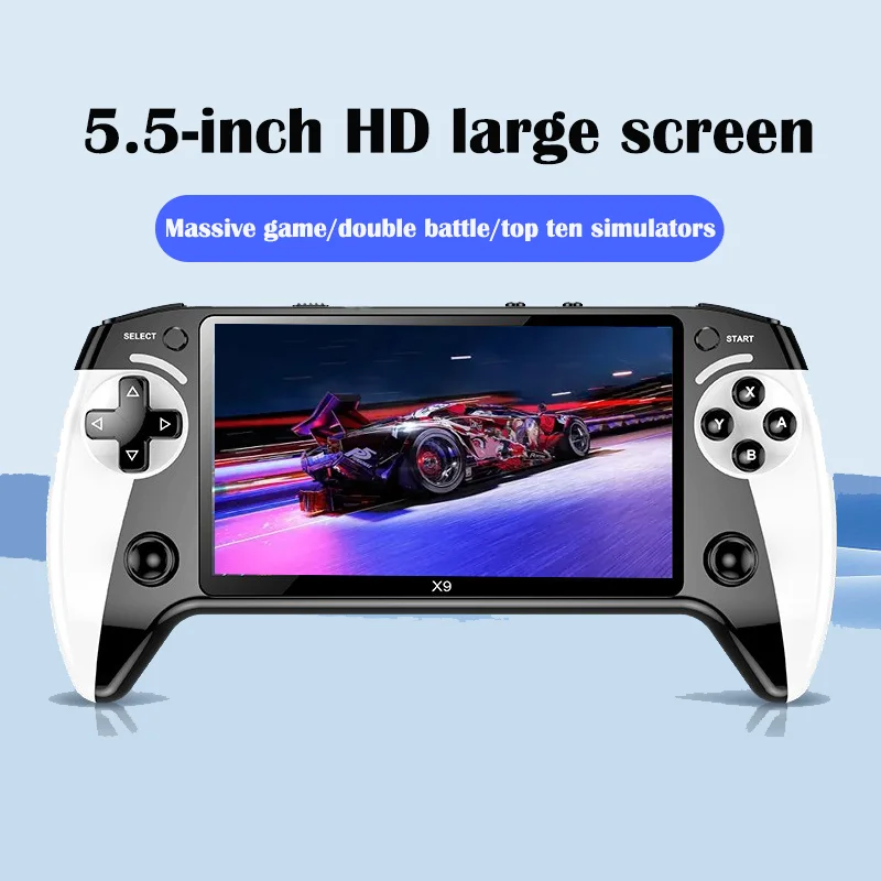 X9 portable game console, 5.5-inch HD screen, multiple languages, retro GBA Arcade video, 8 simulators with 360° non-slip joysti
X9 portable game console, 5.5-inch HD screen, multiple languages, retro GBA Arcade video, 8 simulators with 360° non-slip joysti