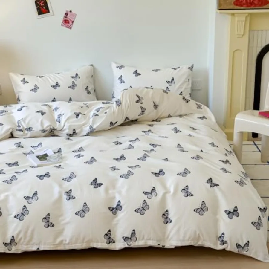 Butterfly Duvet Cover Set Queen 100% Cotton Bedding Cartoon Black Butterflies Print on Cream White 1 Kawaii Cute Animal Comfort
Butterfly Duvet Cover Set Queen 100% Cotton Bedding Cartoon Black Butterflies Print on Cream White 1 Kawaii Cute Animal Comfort
