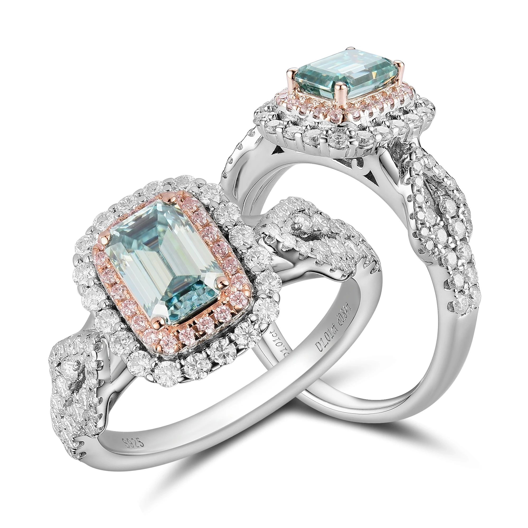 Seasons of Shine Solid Sterling Silver 1ct Emerald Cut Peacock Blue Moissanite Halo Engagement Ring for Women Wedding Ring
Seasons of Shine Solid Sterling Silver 1ct Emerald Cut Peacock Blue Moissanite Halo Engagement Ring for Women Wedding Ring