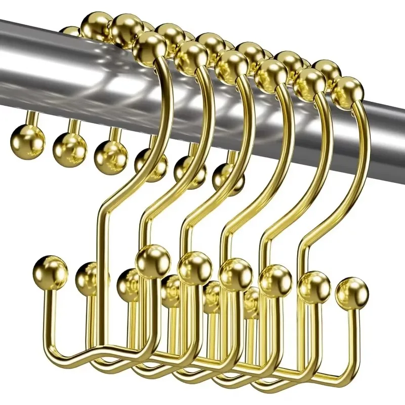 10Pcs Rust Resistant Metal Double Glide Shower Curtain Hooks and Rings for Bathroom and Jewelry Storage Wardrobe Shower Hooks
10Pcs Rust Resistant Metal Double Glide Shower Curtain Hooks and Rings for Bathroom and Jewelry Storage Wardrobe Shower Hooks