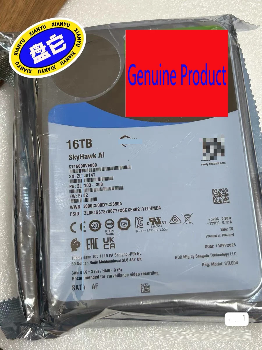 NEW SkyHawk AI ST16000VE000 16TB,Internal,7200 RPM,3.5 inch Hard Drive
NEW SkyHawk AI ST16000VE000 16TB,Internal,7200 RPM,3.5 inch Hard Drive