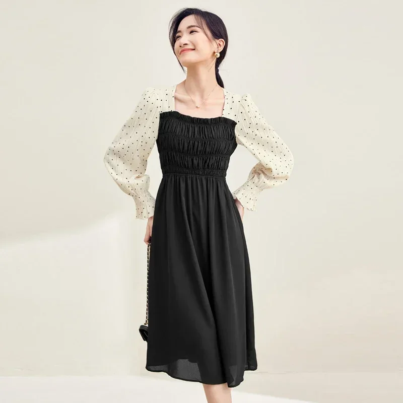 SENTUBILA Polka Dot Dresses Women Spring Autumn 2025 Chiffon Midi Square Neck Puff Sleeve A-line Elegant Party Dress 143L58005X
SENTUBILA Polka Dot Dresses Women Spring Autumn 2025 Chiffon Midi Square Neck Puff Sleeve A-line Elegant Party Dress 143L58005X