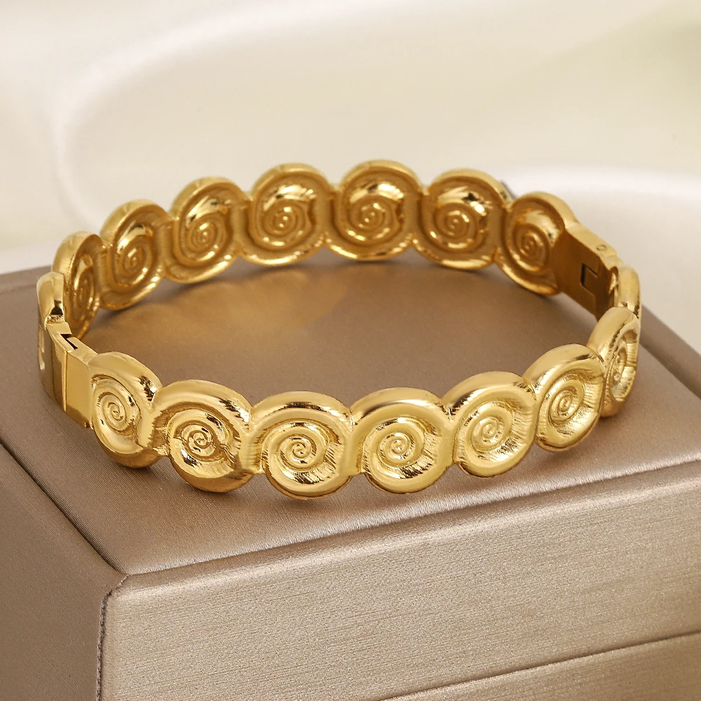 New Fashion Stainless Steel Conch Open Spring Bangle for Women Creative Spiral Cuff Bracelet Waterproof Summer Beach Jewelry
New Fashion Stainless Steel Conch Open Spring Bangle for Women Creative Spiral Cuff Bracelet Waterproof Summer Beach Jewelry