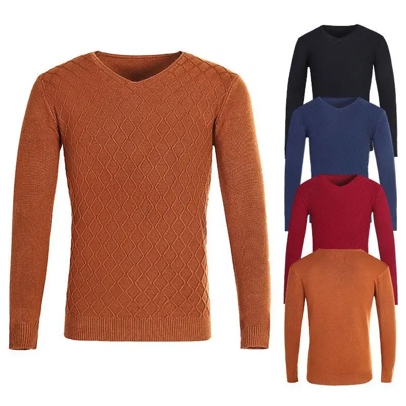 Autumn New Men's Solid Color V-Neck Sweater Fashion Diamond Plaid Slim Knit Bottom Sweater
Autumn New Men's Solid Color V-Neck Sweater Fashion Diamond Plaid Slim Knit Bottom Sweater