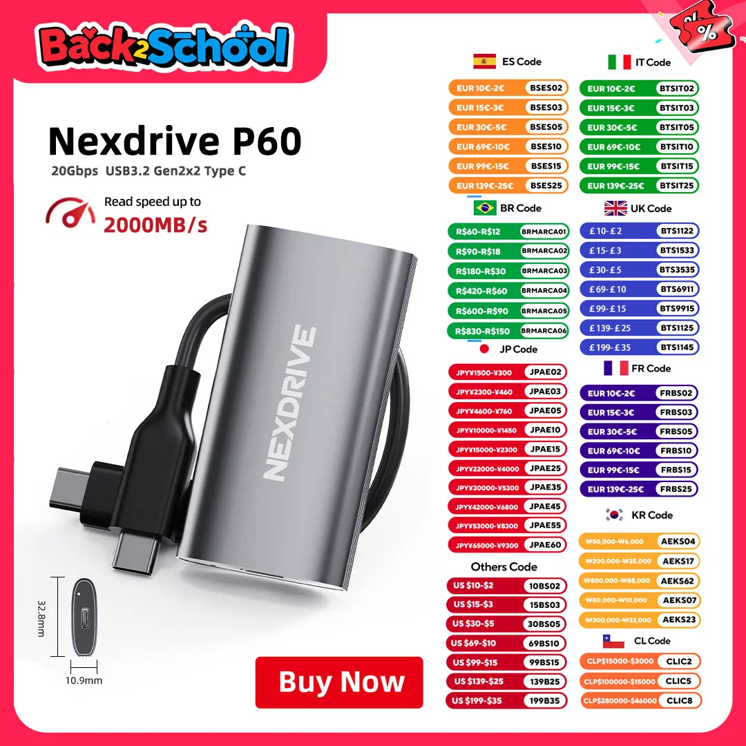 Cusu SSD 512 ГБ 1 ТБ Внешний жесткий диск 20 Гбит/с USB3.2 Портативный твердотельный диск для телефона, ноутбука
Cusu SSD 512 ГБ 1 ТБ Внешний жесткий диск 20 Гбит/с USB3.2 Портативный твердотельный диск для телефона, ноутбука
