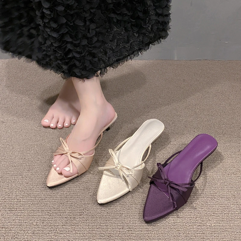 New Female Pointed Toe Ladies Low Heel Pumps Shoes Slip on Footwear Shallow Fashion Butterfly-Knot Women Thin Heel Shoes Slides
New Female Pointed Toe Ladies Low Heel Pumps Shoes Slip on Footwear Shallow Fashion Butterfly-Knot Women Thin Heel Shoes Slides