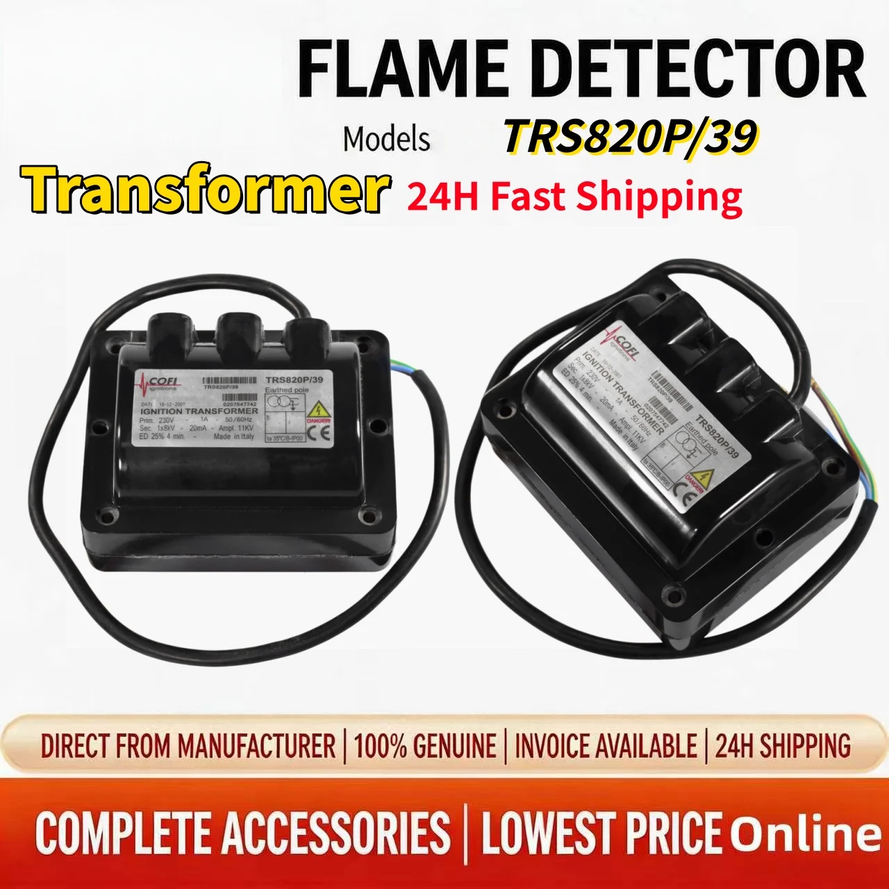 High Voltage Ignition Pack TRS820P/39 Combustion Engine Igniter Industrial Combustion Transformer Spare Parts, 24h Fast Shipping
High Voltage Ignition Pack TRS820P/39 Combustion Engine Igniter Industrial Combustion Transformer Spare Parts, 24h Fast Shipping
