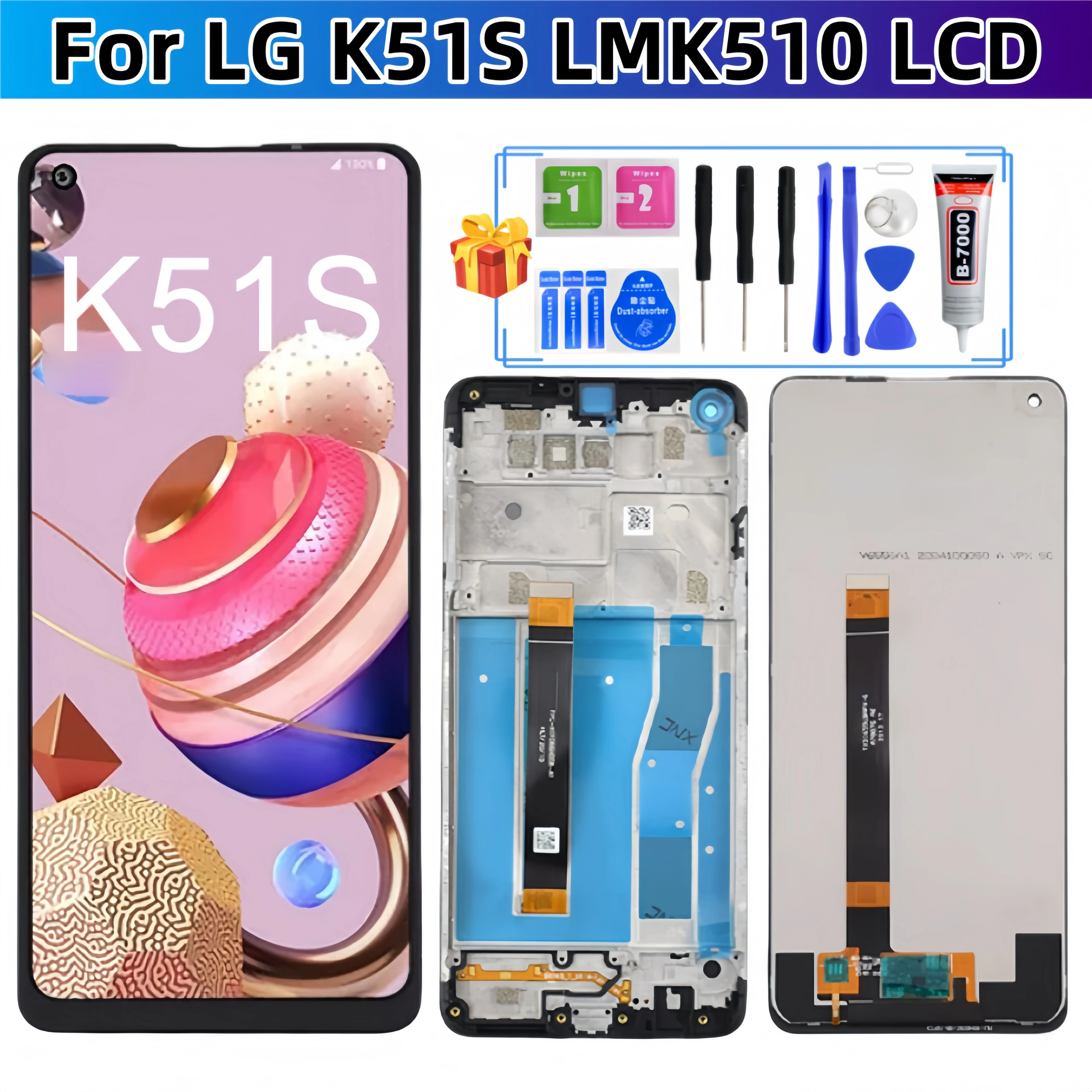 Для LG K51S LMK510EMW LM-K510EMW LM-K510 ЖК-дисплей с сенсорным экраном в сборе, запасные части для ЖК-дисплея
Для LG K51S LMK510EMW LM-K510EMW LM-K510 ЖК-дисплей с сенсорным экраном в сборе, запасные части для ЖК-дисплея
