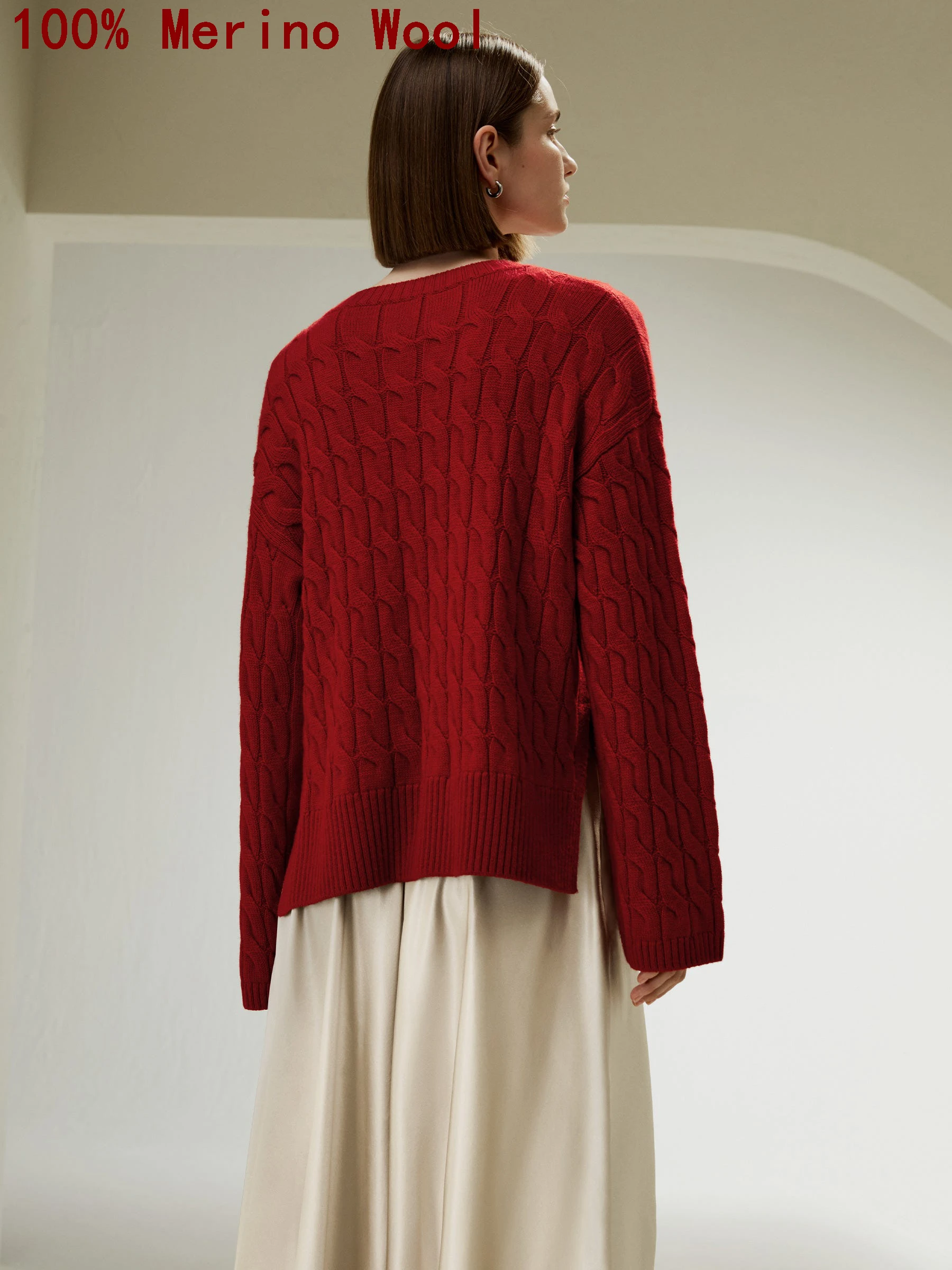 100% Merino Wool Sweater Classic Twisted Flower Large Loose O-Neck Sweater Autumn/Winter Thick Knitted Casual Trendy Pullover
100% Merino Wool Sweater Classic Twisted Flower Large Loose O-Neck Sweater Autumn/Winter Thick Knitted Casual Trendy Pullover