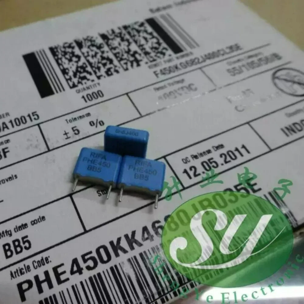 10pcs/lot RIFA PHE450 0.0068uf 400V 6.8nf 6n8 6800pf 682 J Brand New 7.5mm Film Capacitor PHE450KK4680JR035E
10pcs/lot RIFA PHE450 0.0068uf 400V 6.8nf 6n8 6800pf 682 J Brand New 7.5mm Film Capacitor PHE450KK4680JR035E