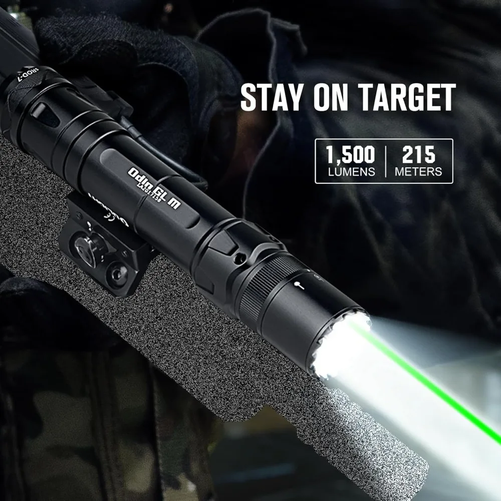 Odin GL M 1500 Lumens MLOK Mount Rechargeable Tactical Flashlight with Green Beam and White LED Combo
Odin GL M 1500 Lumens MLOK Mount Rechargeable Tactical Flashlight with Green Beam and White LED Combo