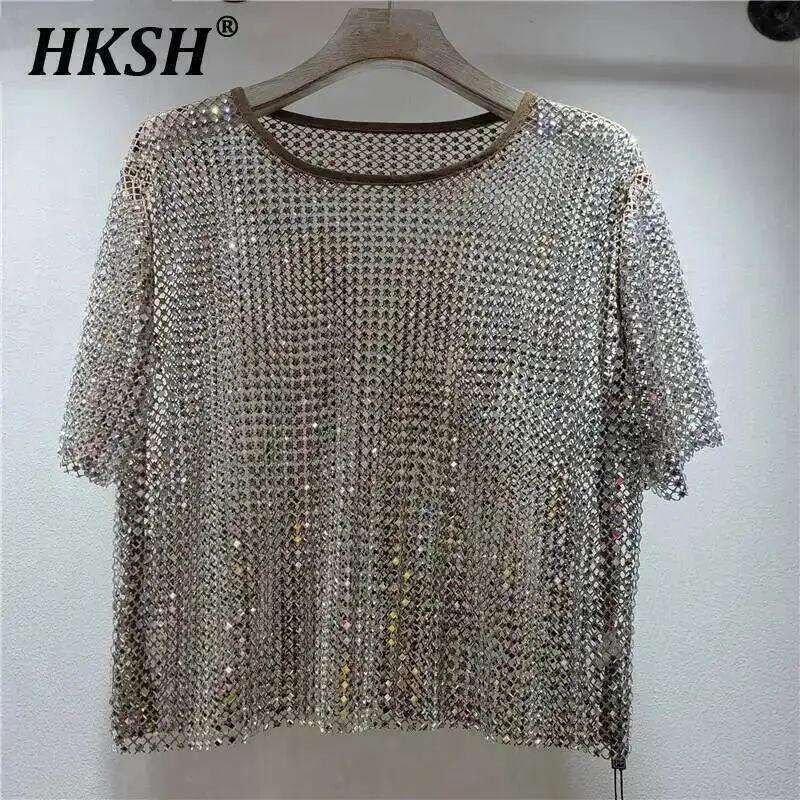 HKSH Summer New Women Tide Chic Streetwear Ins Fashion Casual Diamond O-Neck Short Sleeve Top Hollow Out Pullover T-shirt HK5518
HKSH Summer New Women Tide Chic Streetwear Ins Fashion Casual Diamond O-Neck Short Sleeve Top Hollow Out Pullover T-shirt HK5518