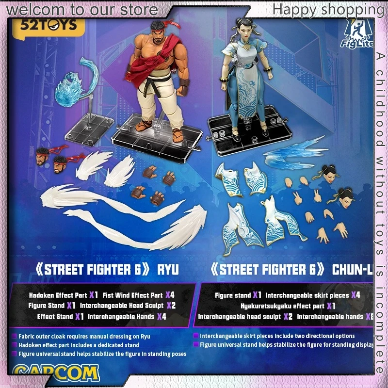 In Stock 52TOYS Street Fighter 6 Chun-Li Ryu 1/12 Scale Action Figure Chun-Li Collectible PVC Movable Joints Model Toy Gifts
In Stock 52TOYS Street Fighter 6 Chun-Li Ryu 1/12 Scale Action Figure Chun-Li Collectible PVC Movable Joints Model Toy Gifts