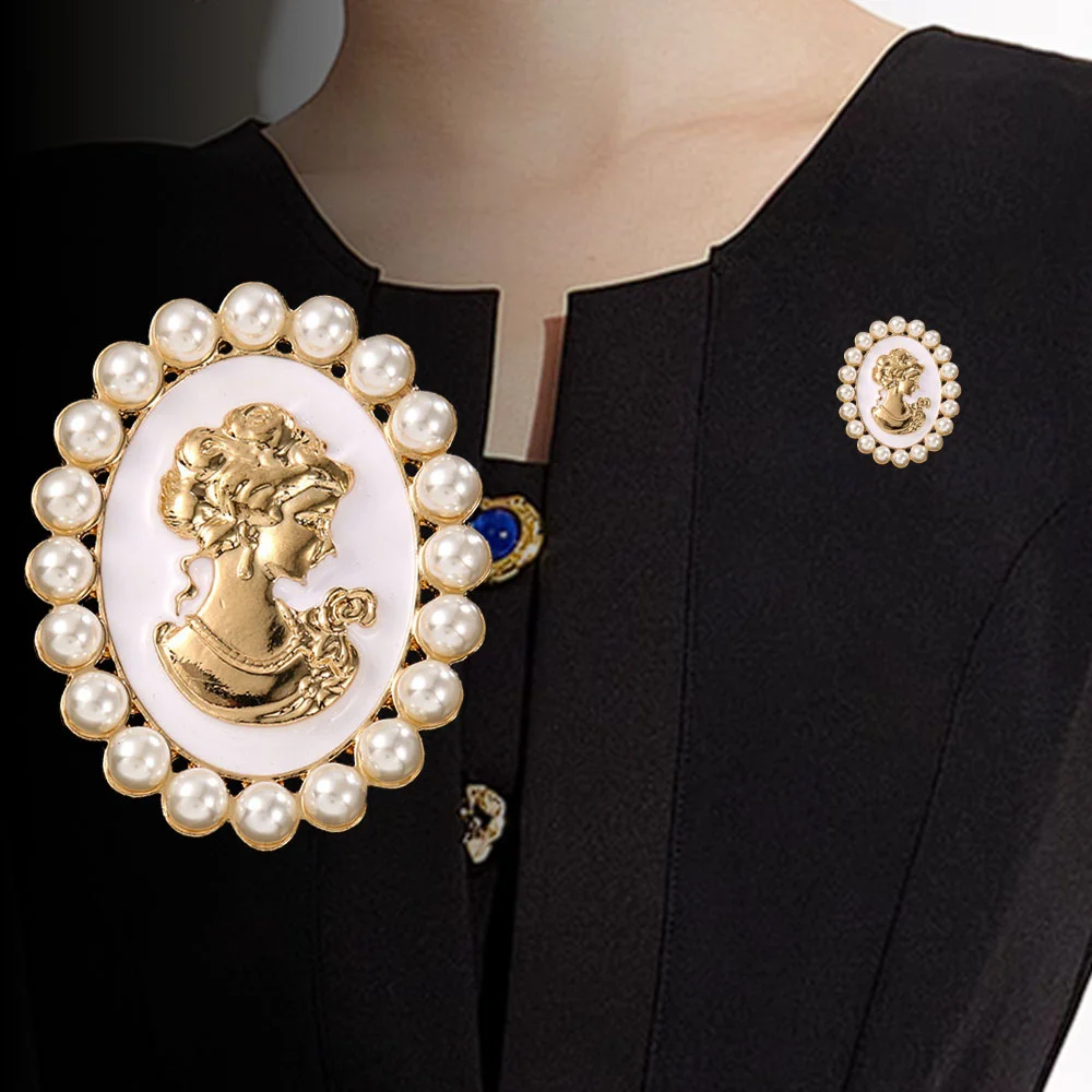Exquisite Retro Beauty Head Oval Pearl Brooch, Versatile Women's Clothing Decoration Pin
Exquisite Retro Beauty Head Oval Pearl Brooch, Versatile Women's Clothing Decoration Pin