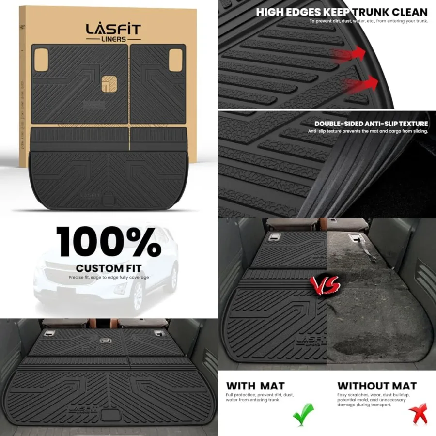 Trunk Mat with Backrest Mat for Chevrolet Chevy Traverse 2009-2017/Buick Enclave 2008-2017, All Weather TPE Custom Fit Mat Trun
Trunk Mat with Backrest Mat for Chevrolet Chevy Traverse 2009-2017/Buick Enclave 2008-2017, All Weather TPE Custom Fit Mat Trun
