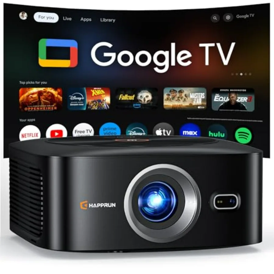 Проектор Google TV 4K Full HD с лицензией 1500 ANSI люмен, автоматической фокусировкой, звуком Dolby, Wi-Fi и Bluetooth для домашнего кинотеатра
Проектор Google TV 4K Full HD с лицензией 1500 ANSI люмен, автоматической фокусировкой, звуком Dolby, Wi-Fi и Bluetooth для домашнего кинотеатра