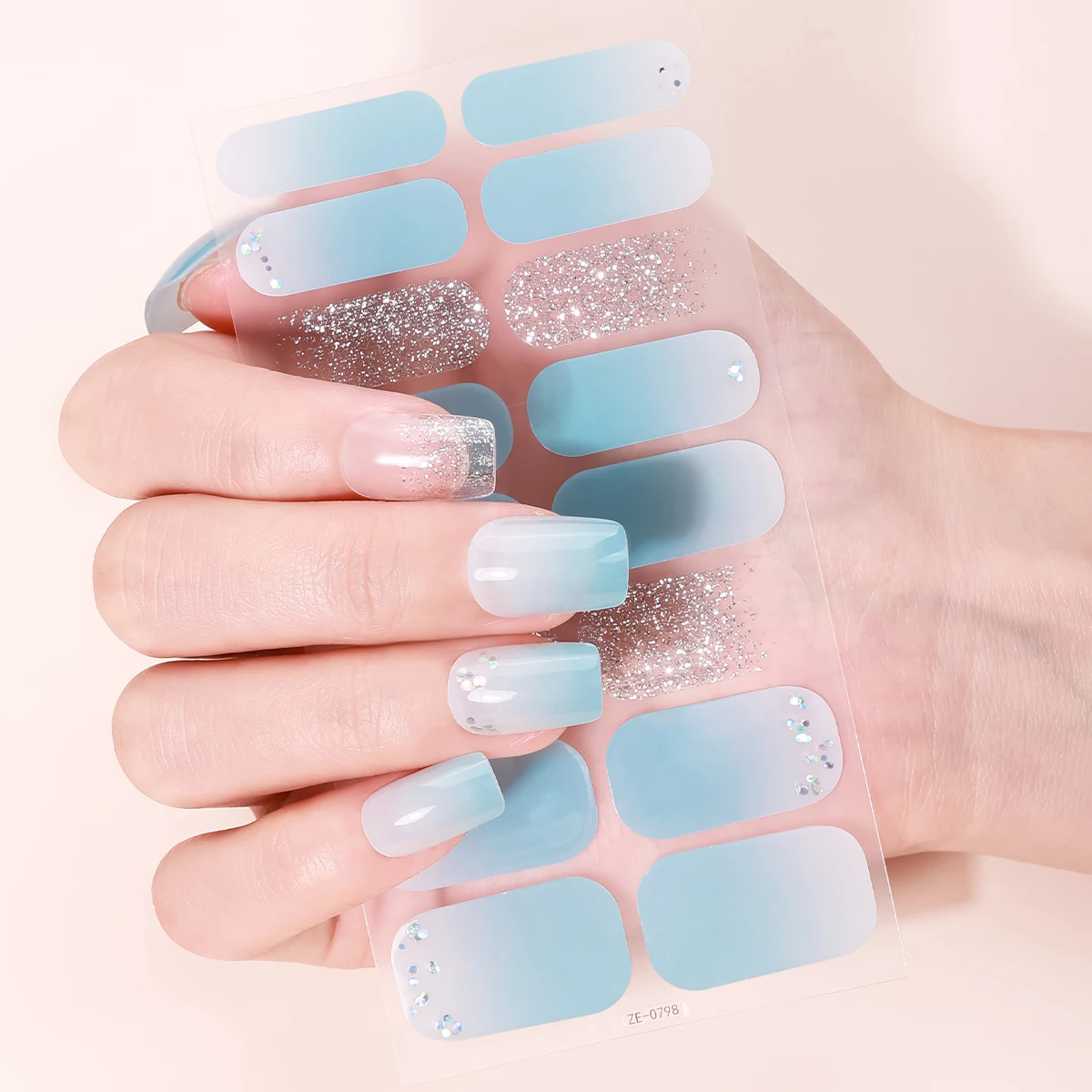 16Tips Full Cover Nail Stickers Gradient Nail Polish Strips Sparkling Glitter Long-Lasting DIY Nail Wraps Manicure Decoration
16Tips Full Cover Nail Stickers Gradient Nail Polish Strips Sparkling Glitter Long-Lasting DIY Nail Wraps Manicure Decoration