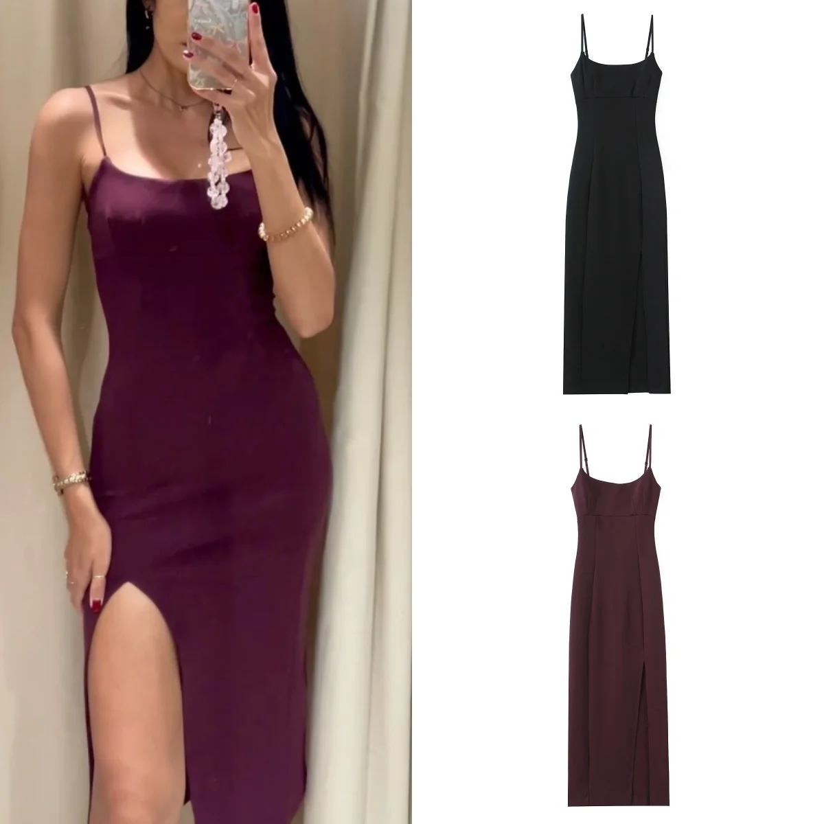 Dress for Women Fashion Summer New Solid Split Backless Back Zip Sling Sleeveless Midi Dresses Chic Female French Evening
Dress for Women Fashion Summer New Solid Split Backless Back Zip Sling Sleeveless Midi Dresses Chic Female French Evening