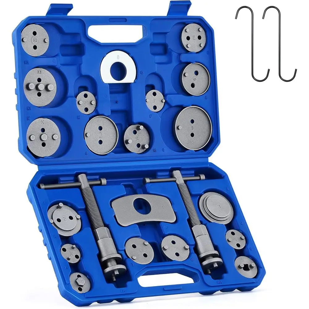 24pc Brake Caliper Comprion Tool Set, Heavy Duty Brake Piston Compror Tool and Wind Back Tool Kit or Brake Pad Replacement, Unil