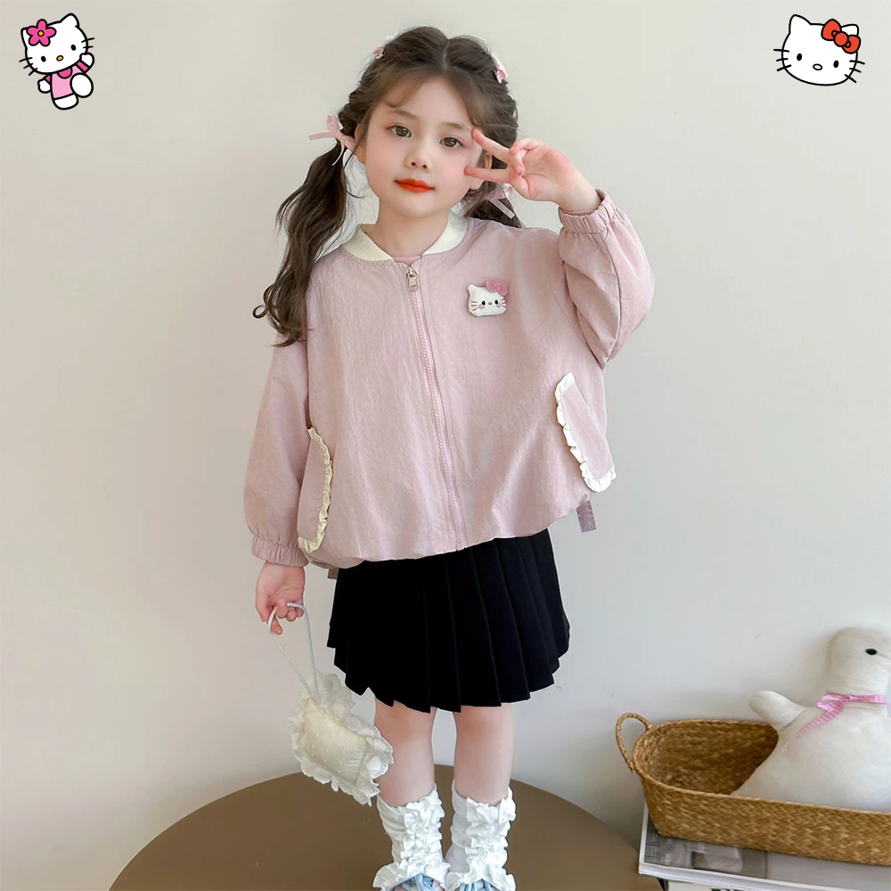 Kawaii Hello Kitty мультфильм детское пальто для девочек осеннее комфортное милое аниме Sanrio принцесса модные топы для отдыха осенняя одежда 
Kawaii Hello Kitty мультфильм детское пальто для девочек осеннее комфортное милое аниме Sanrio принцесса модные топы для отдыха осенняя одежда