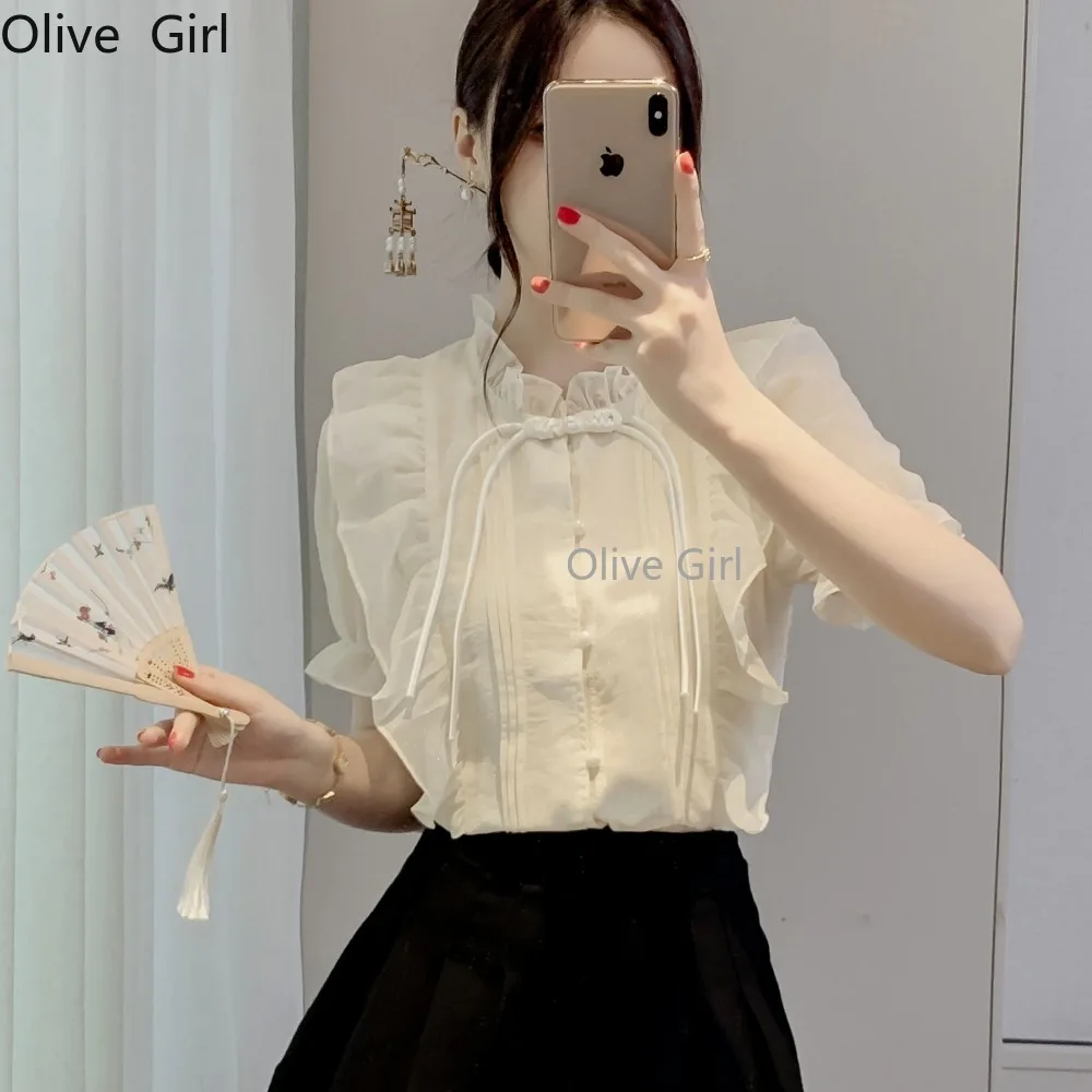 Blouse Women French Ruffled Lace Soft Chiffon Shirt for Spring Autumn 2025 New Style Western Style Top Womens Tops
Blouse Women French Ruffled Lace Soft Chiffon Shirt for Spring Autumn 2025 New Style Western Style Top Womens Tops