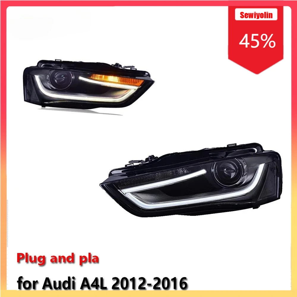 Автомобильные лампы, фары в сборе для Audi A4, лампы, фары 2012-2016, противотуманные фары DRL, стоп-сигналы поворота, Plug and Play
Автомобильные лампы, фары в сборе для Audi A4, лампы, фары 2012-2016, противотуманные фары DRL, стоп-сигналы поворота, Plug and Play