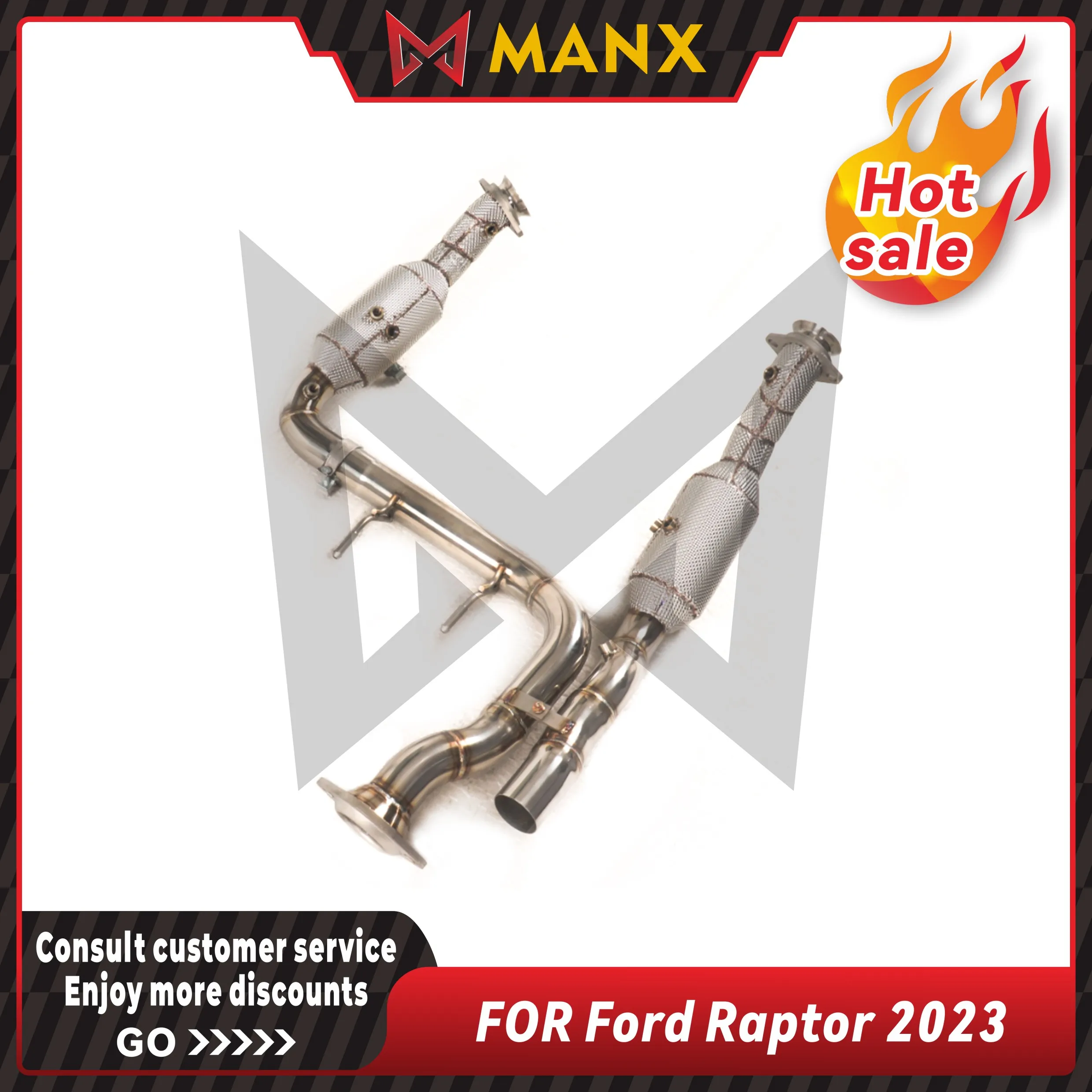 MANX Car Exhaust system for Ford Raptor 2023 Catalyzed Downpipe Catless Downpipe Stainless steels Performance exhaust pipe
MANX Car Exhaust system for Ford Raptor 2023 Catalyzed Downpipe Catless Downpipe Stainless steels Performance exhaust pipe