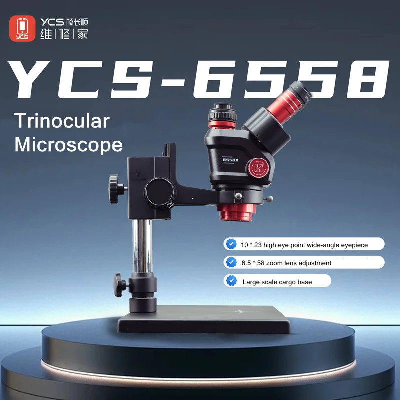 Тринокулярный микроскоп YCS 6558X 6558S HD с камерой 4K с большим основанием для мобильного телефона, набор инструментов для сварочного микроскопа для печатных плат
Тринокулярный микроскоп YCS 6558X 6558S HD с камерой 4K с большим основанием для мобильного телефона, набор инструментов для сварочного микроскопа для печатных плат