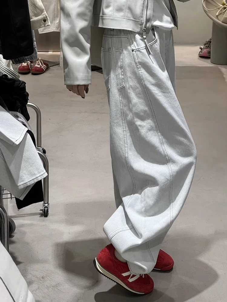 Широкие джинсы с высокой талией, женские большие размеры, ленивый дизайн, эффект похудения, модные повседневные длинные брюки прямого кроя
Широкие джинсы с высокой талией, женские большие размеры, ленивый дизайн, эффект похудения, модные повседневные длинные брюки прямого кроя