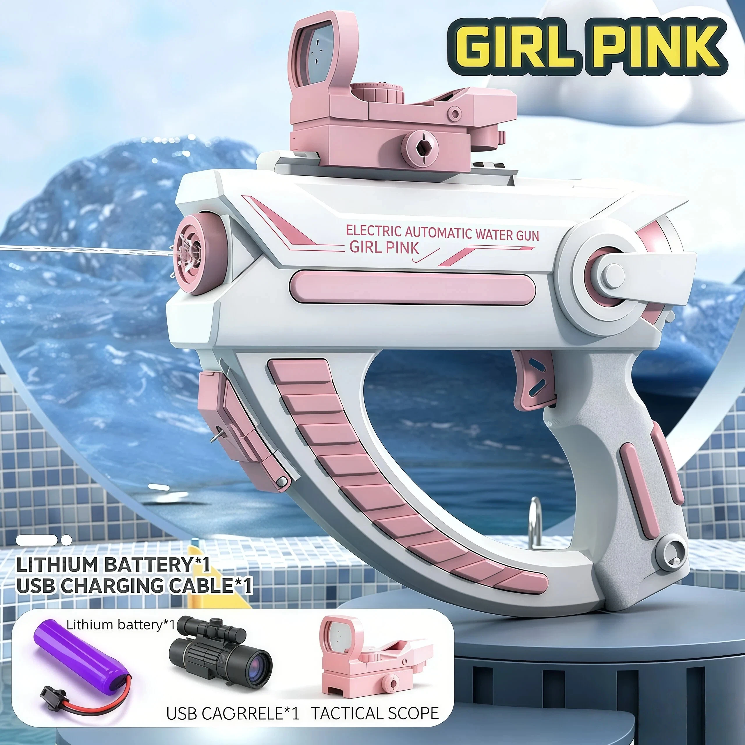 Electric Water Gun, Automatic Squirt Guns with Long Range with Large Capacity, Water Blasters for Outdoor Summer
Electric Water Gun, Automatic Squirt Guns with Long Range with Large Capacity, Water Blasters for Outdoor Summer