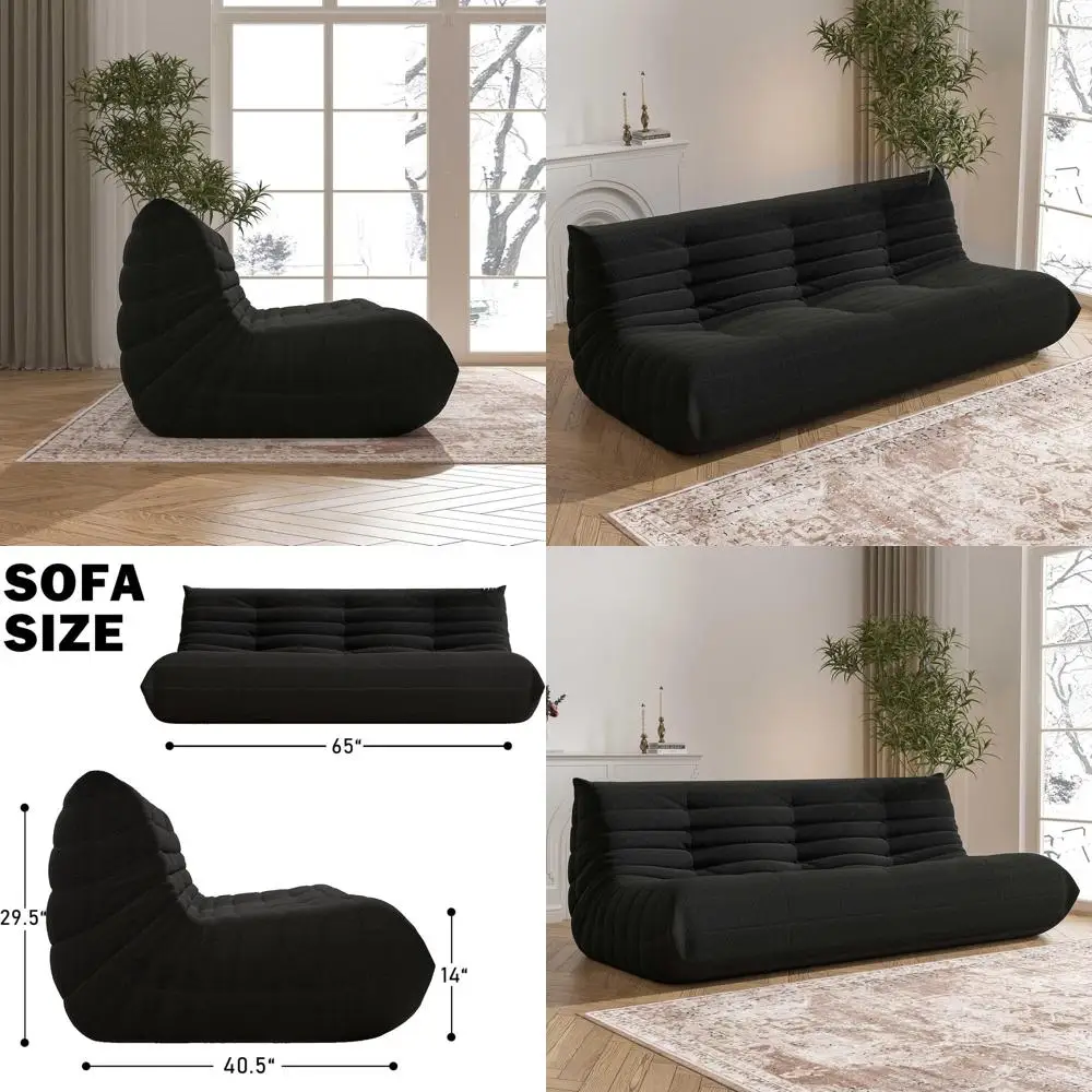 3 Seater Large Adult Bean Bag Chair - High Density Comfort Foam for Living Room, Bedroom, or Office (Black)
3 Seater Large Adult Bean Bag Chair - High Density Comfort Foam for Living Room, Bedroom, or Office (Black)
