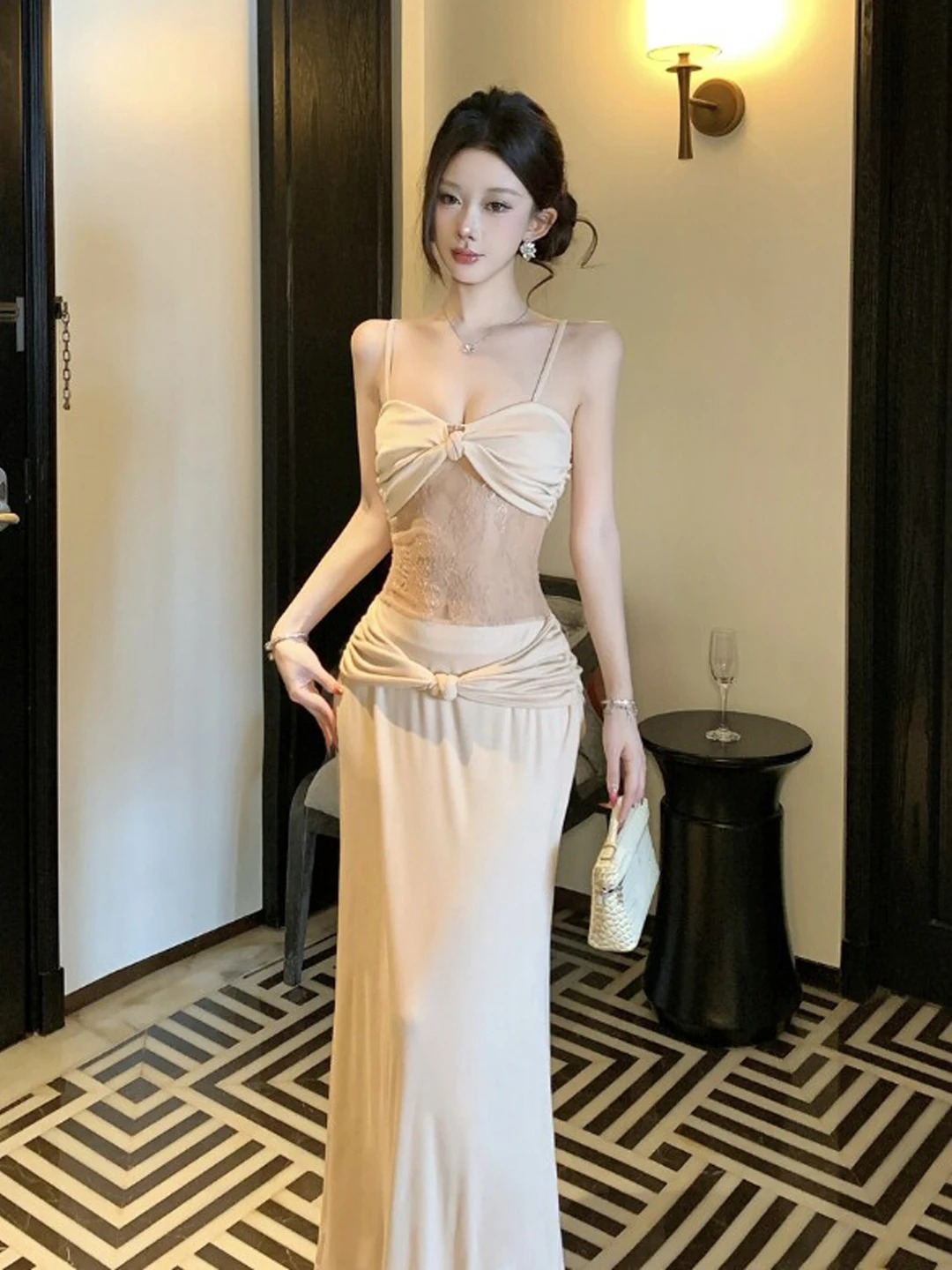 Sexy Lace Splice Slim Fit Wrap around Strap Long Dr for Women Summer Ci Walk Busin Dance Fitn Casual Date Wedding
Sexy Lace Splice Slim Fit Wrap around Strap Long Dr for Women Summer Ci Walk Busin Dance Fitn Casual Date Wedding