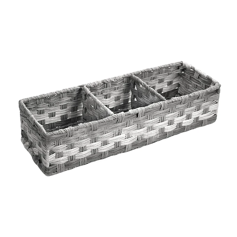 Bathroom Storage Baskets Toilet Paper Storage Basket With 3 Divider Rustic Decor Woven Plastic Basket For Organizing, Durable
Bathroom Storage Baskets Toilet Paper Storage Basket With 3 Divider Rustic Decor Woven Plastic Basket For Organizing, Durable