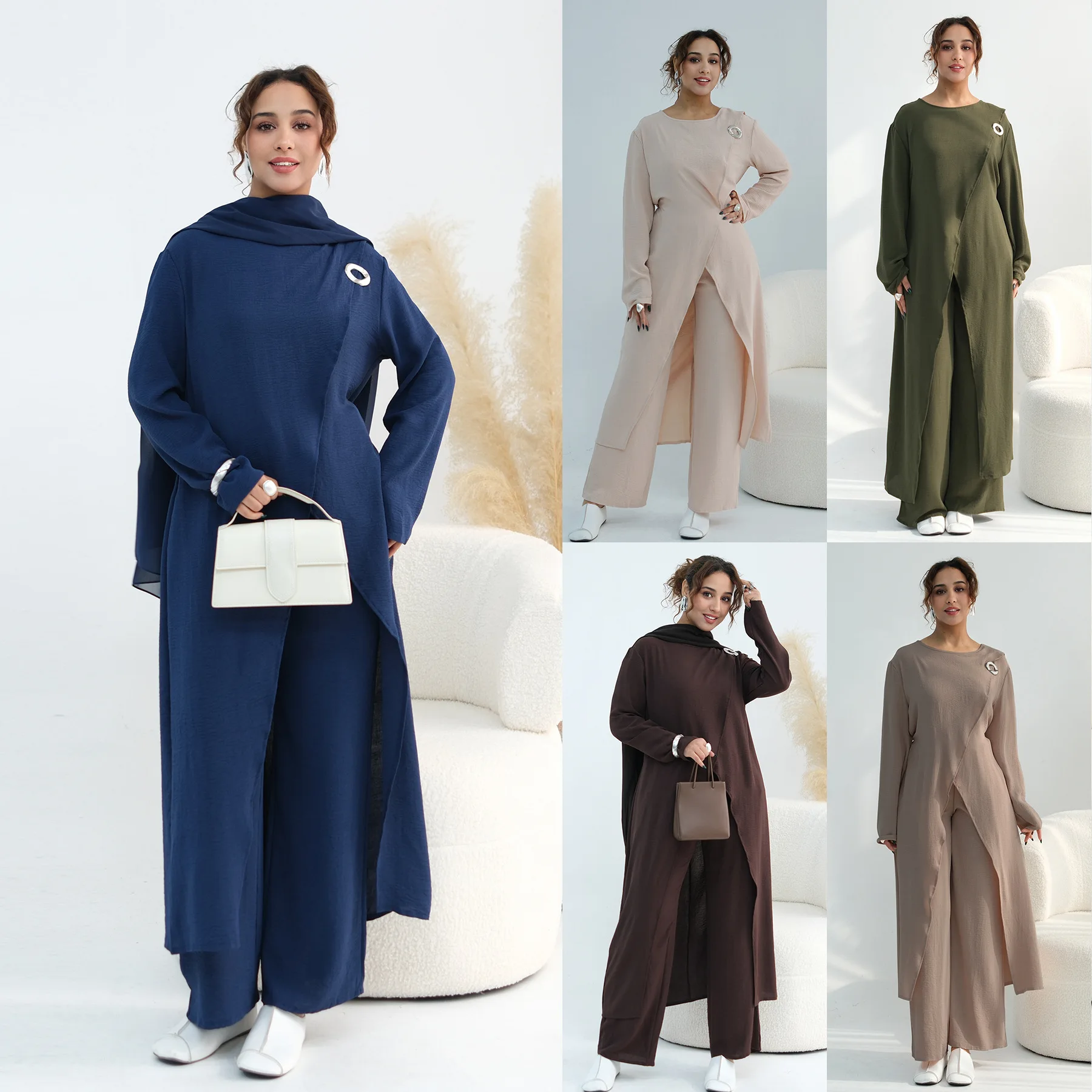 Ид Женский комплект из 2 предметов Сплит Длинная рубашка Платье Широкие брюки Мусульманские комплекты Абая Рамадан Арабский длинный халат Марокко Кафтан Наряды 2026
Ид Женский комплект из 2 предметов Сплит Длинная рубашка Платье Широкие брюки Мусульманские комплекты Абая Рамадан Арабский длинный халат Марокко Кафтан Наряды 2026