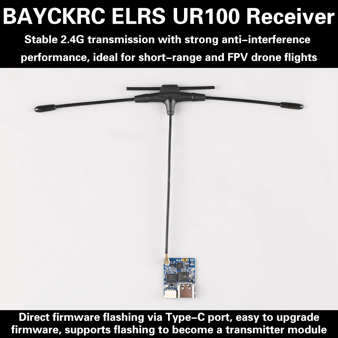 BAYCKRC UR100 ExpressLRS Dual Band 2.4GHz 915MHz FPV Racing Drone Receiver for High-Speed Racing Drones
BAYCKRC UR100 ExpressLRS Dual Band 2.4GHz 915MHz FPV Racing Drone Receiver for High-Speed Racing Drones