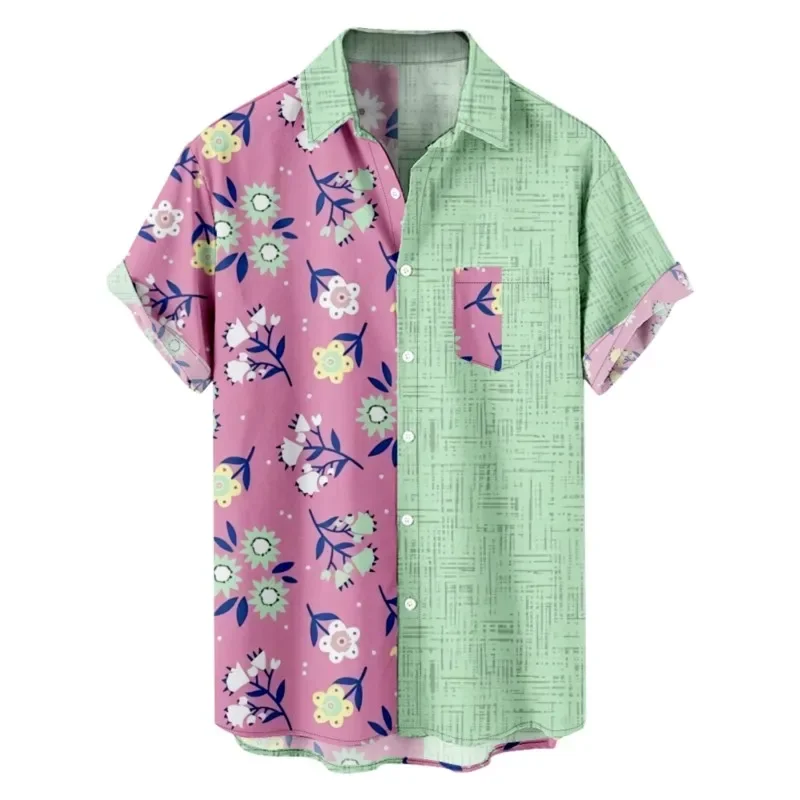 Men's Hawaiian Floral Constract Color Print Chest Pocket Polyester Shirt Casual Daily Beach Short Sleeve Shirt Clothing Tops
Men's Hawaiian Floral Constract Color Print Chest Pocket Polyester Shirt Casual Daily Beach Short Sleeve Shirt Clothing Tops