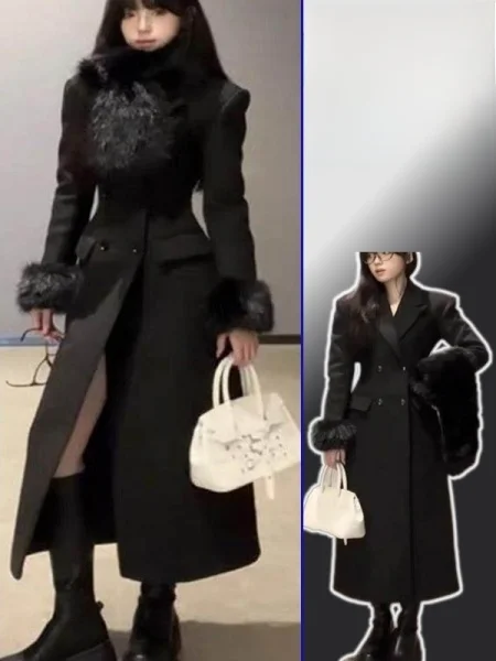 plus Size Winter Long Woolen Coat Women's High Waist Tapered Fit Fur Collar Luxury Feel Faionable Ele Young Women's Out...
plus Size Winter Long Woolen Coat Women's High Waist Tapered Fit Fur Collar Luxury Feel Faionable Ele Young Women's Out...