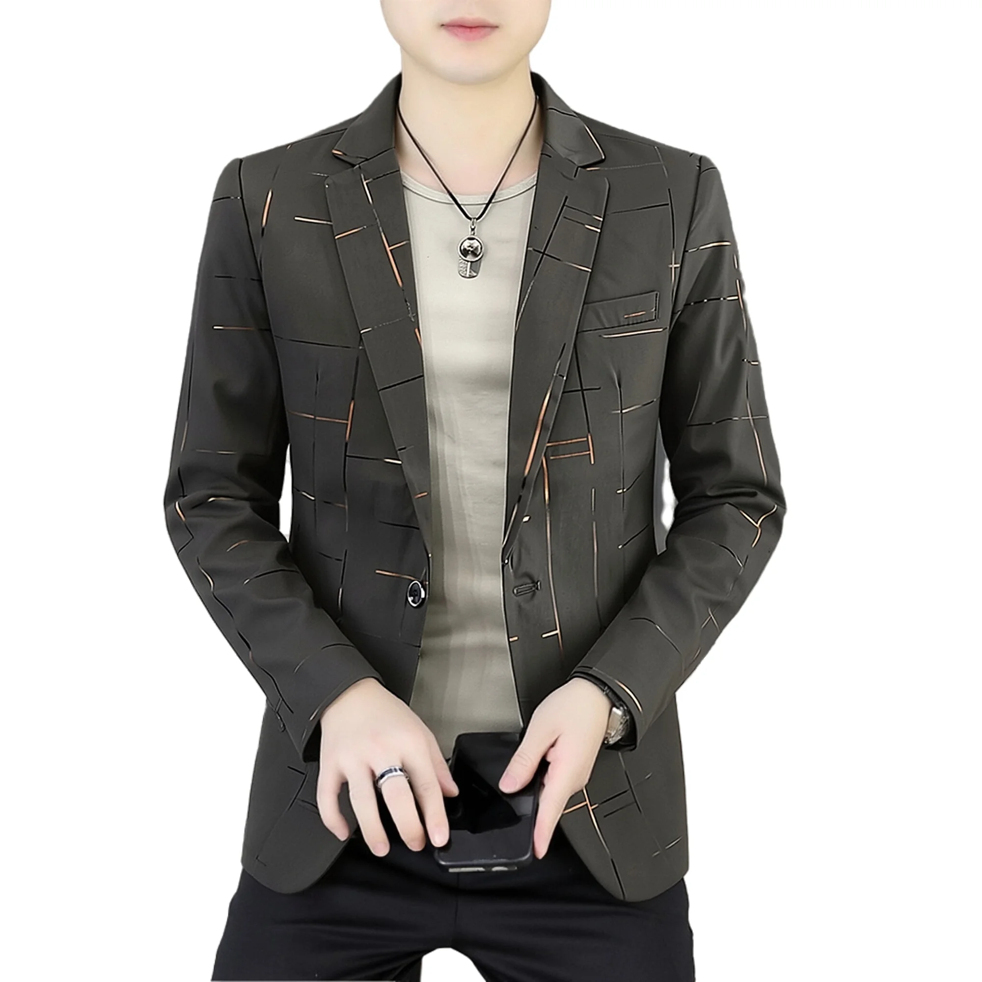 Men's Slim Fit Small Suit Fashion Personalized Gradient Gold Hot Stamping Business Suit Top Commuter Office Comfortable Clothes
Men's Slim Fit Small Suit Fashion Personalized Gradient Gold Hot Stamping Business Suit Top Commuter Office Comfortable Clothes