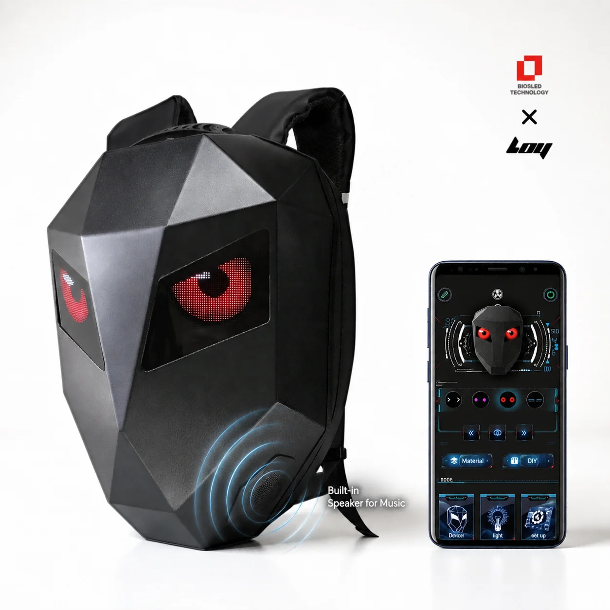 LOY Brand APP Control Blinking Eyes Outdoor Waterproof Digital Billboard Smart Led Advertising Motorcycle Backpack with Screen
LOY Brand APP Control Blinking Eyes Outdoor Waterproof Digital Billboard Smart Led Advertising Motorcycle Backpack with Screen