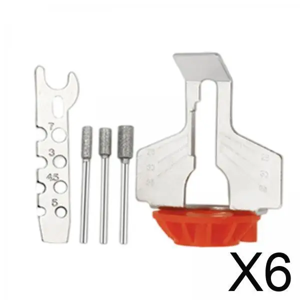 6x Sharpening Attachment, Sharpening Set Guide Drill Adapter Head Rotary Tool Chain Machine Kit