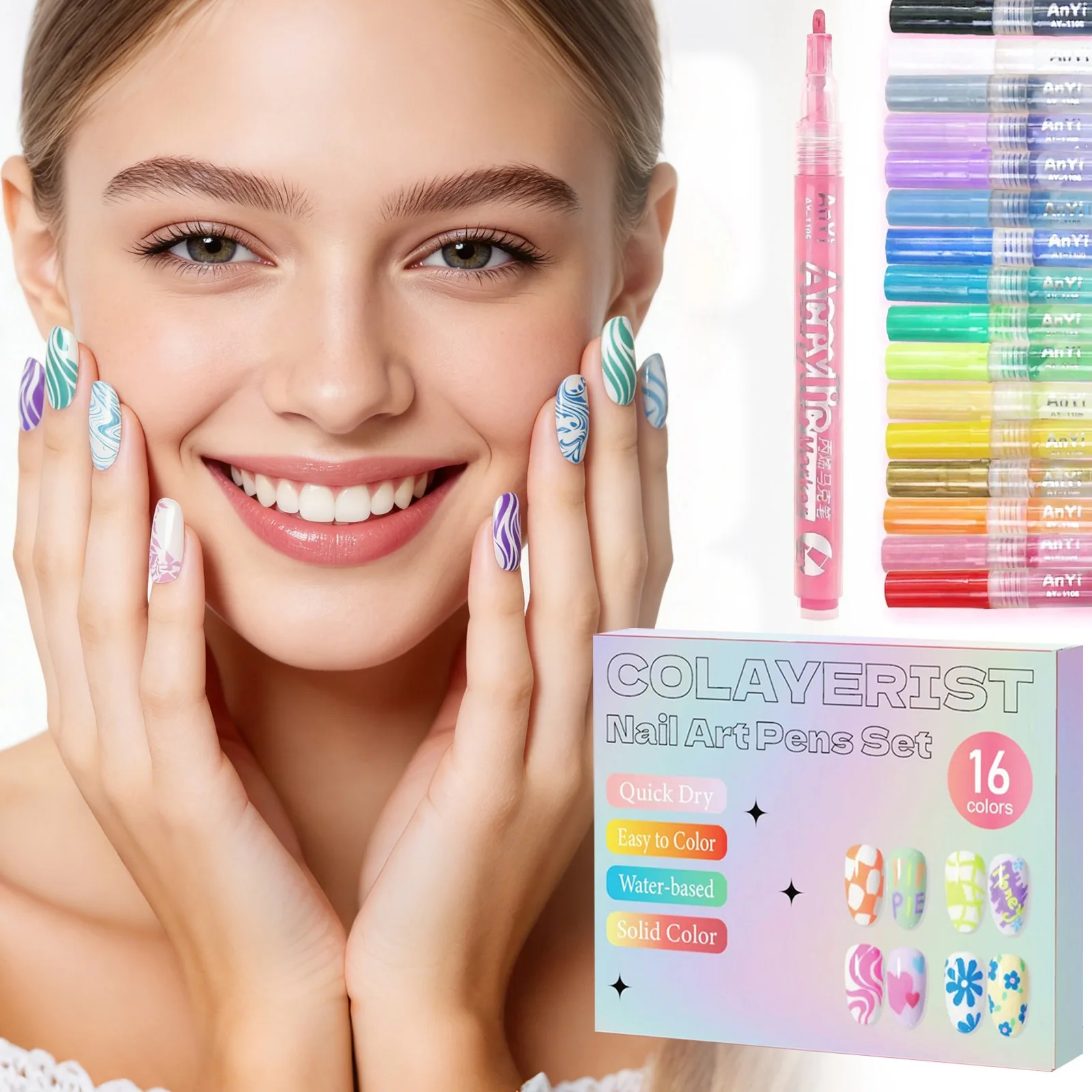 16 Color Nail Pen Set Girl Daily DIY Nail Painting Colorful Pen Creatively Novelty Outdoor Exquisite Beautiful Nail Drawing Pen
16 Color Nail Pen Set Girl Daily DIY Nail Painting Colorful Pen Creatively Novelty Outdoor Exquisite Beautiful Nail Drawing Pen