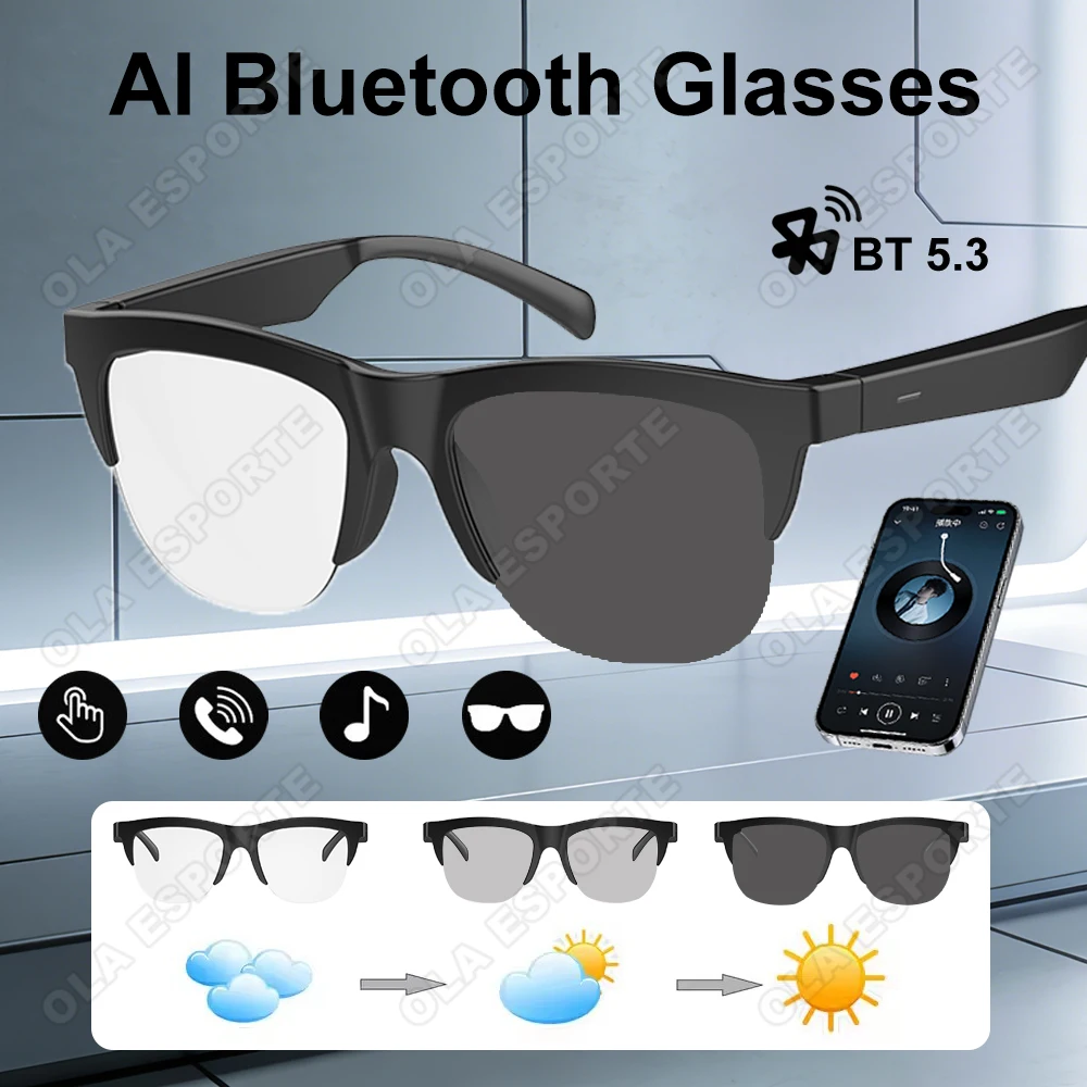 Умные очки AI для мужчин и женщин: линзы с изменением цвета, HD-звонки, Hi-Fi качество звука, аудиоочки с открытым звуком
Умные очки AI для мужчин и женщин: линзы с изменением цвета, HD-звонки, Hi-Fi качество звука, аудиоочки с открытым звуком