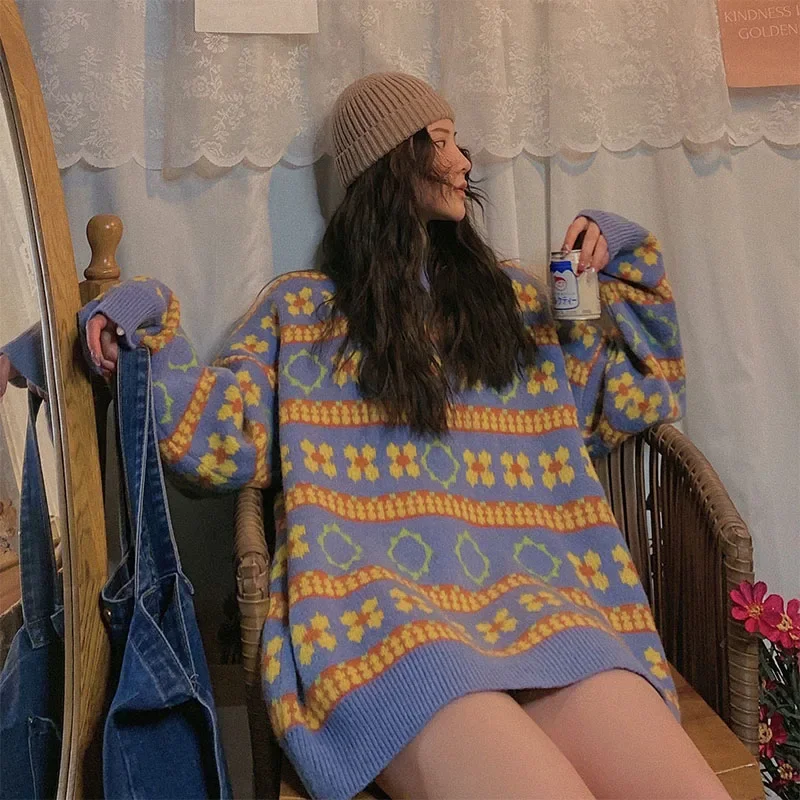 Vintage Print Knitted Sweaters Women Lazy Wind American Oversize Casual Pullovers Long Sleeve Harajuku Streetwear Jumpers
Vintage Print Knitted Sweaters Women Lazy Wind American Oversize Casual Pullovers Long Sleeve Harajuku Streetwear Jumpers