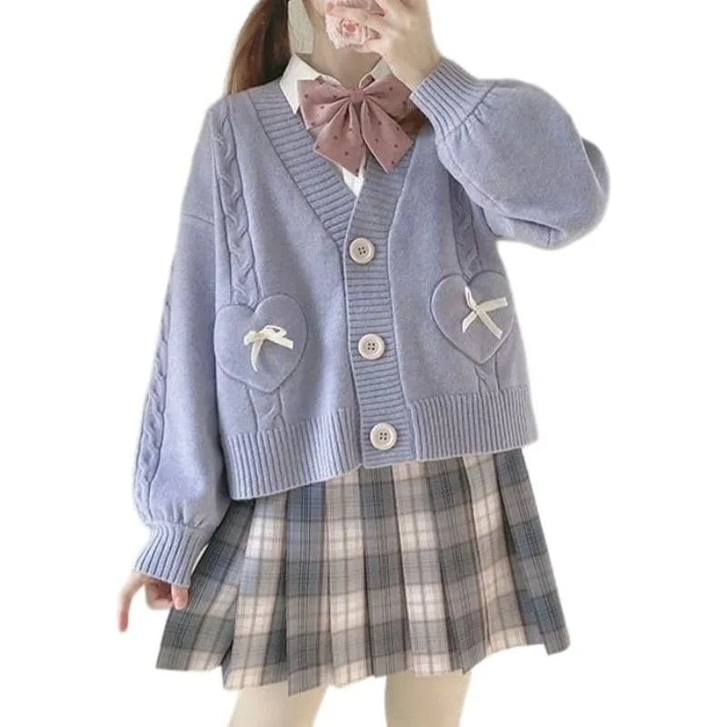 Anime Cosplay Costume Japan Harajuku Kawaii Knitted V-Neck Sweater Cute JK School Uniform Jacket Women Carnival Party Suit
Anime Cosplay Costume Japan Harajuku Kawaii Knitted V-Neck Sweater Cute JK School Uniform Jacket Women Carnival Party Suit