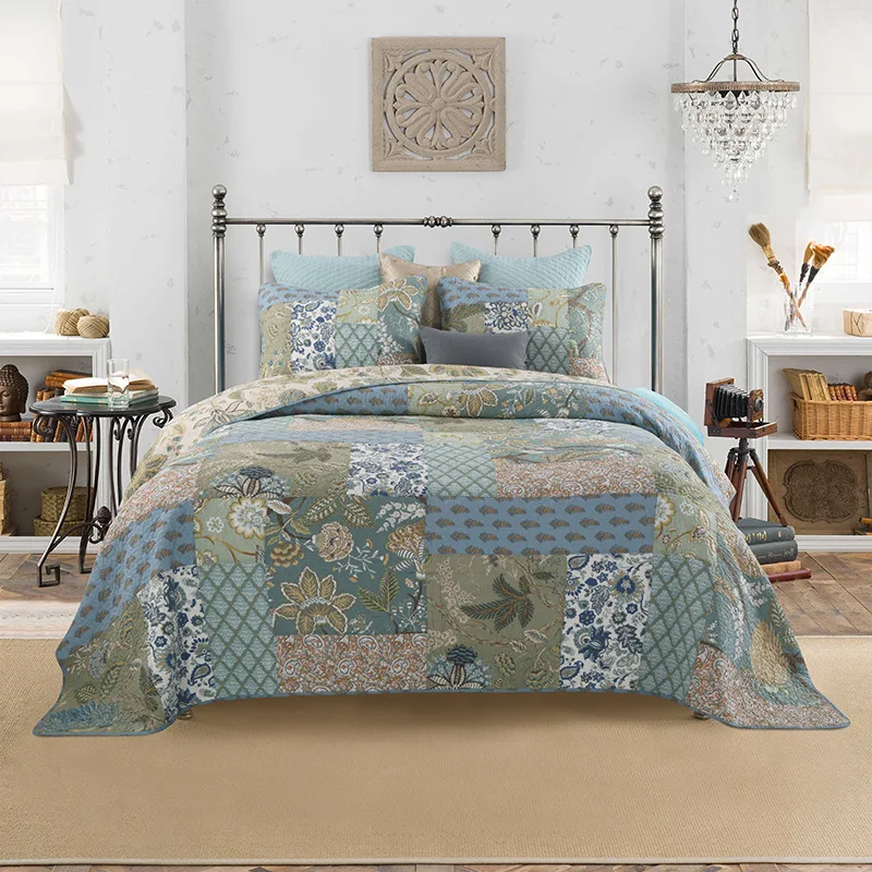Patchwork 100% Cotton Quilt Set 3PCS King Queen Size Bedspread with 2 Pillowcase Pastoral Quilted Comforter Summer Coverlet
Patchwork 100% Cotton Quilt Set 3PCS King Queen Size Bedspread with 2 Pillowcase Pastoral Quilted Comforter Summer Coverlet