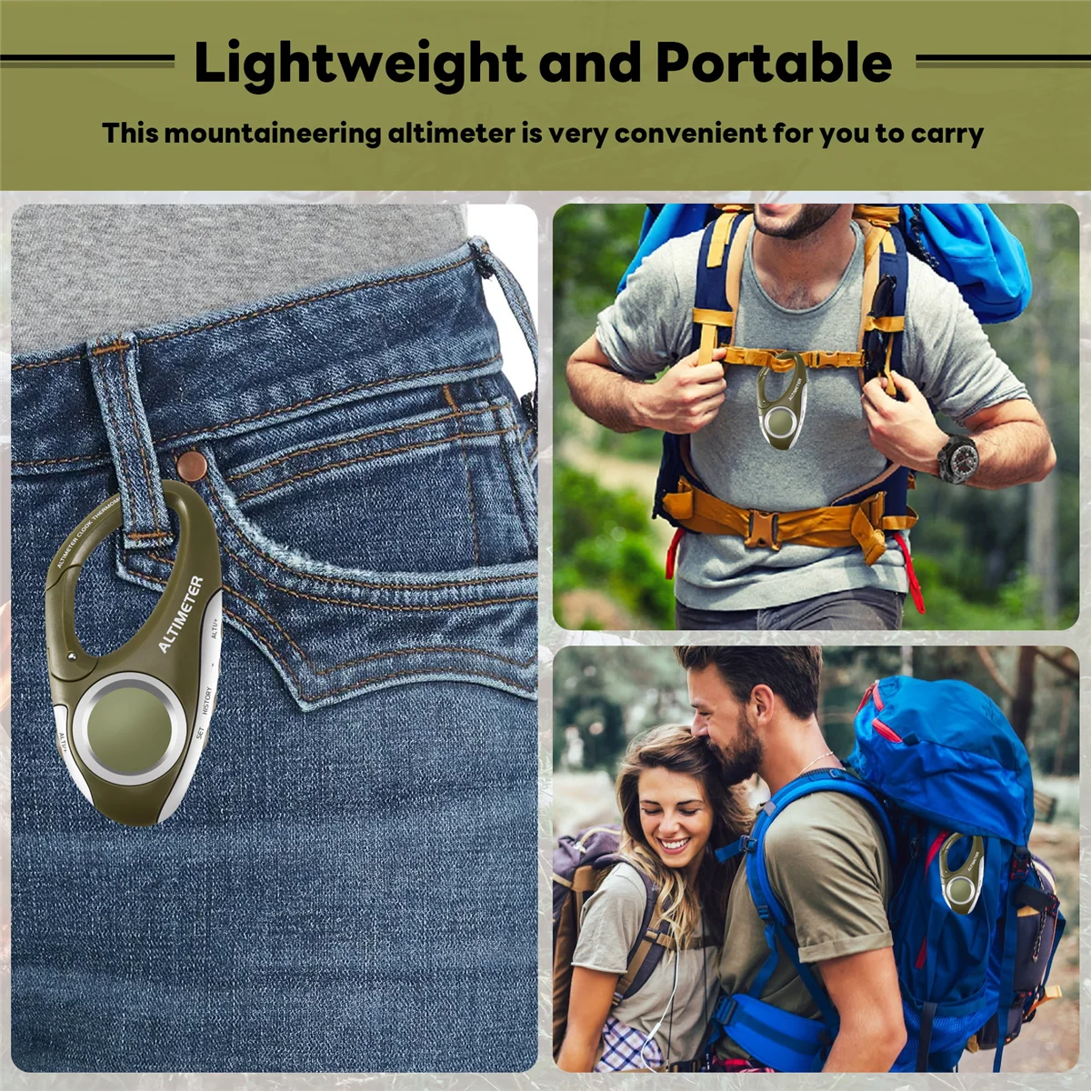 Electronic Altimeter Carabiner Altimeter Handheld Thermometer Outdoor Fishing Weather Forecast Mode Meter Outdoor Gadget CX
Electronic Altimeter Carabiner Altimeter Handheld Thermometer Outdoor Fishing Weather Forecast Mode Meter Outdoor Gadget CX