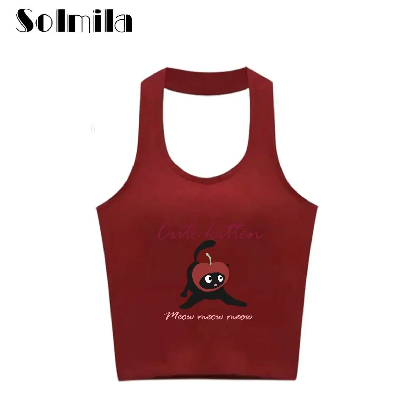 Casual Outings Claret Casual Vests Spring Fashion Slight Stretch Club Outfits Cotton Spandex Fabric Halter Style
Casual Outings Claret Casual Vests Spring Fashion Slight Stretch Club Outfits Cotton Spandex Fabric Halter Style