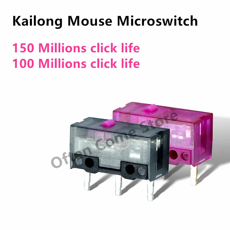 1Pcs KaiLong Mouse Micro Switch Purple Gold Pink Dot 150 Millions Click Lifetime Black Transparent 100Millions Click Lifetime
1Pcs KaiLong Mouse Micro Switch Purple Gold Pink Dot 150 Millions Click Lifetime Black Transparent 100Millions Click Lifetime