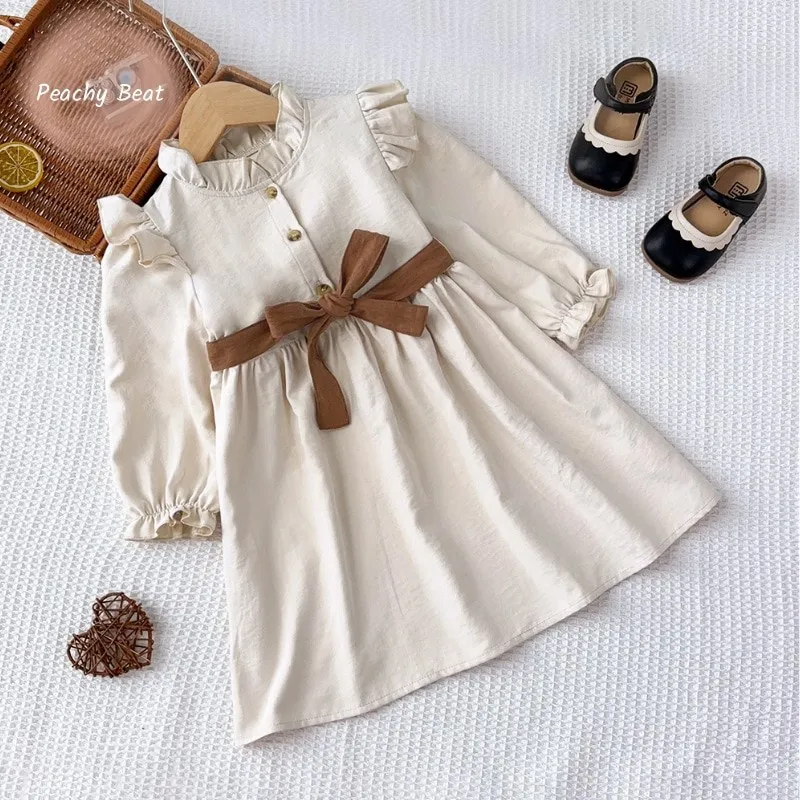 Baby Girl Ruffled Bow Dress Infant Toddler Child Vintage Vestido Long Sleeve Summer Spring Autumn Causal Baby Clothes 2-7Y
Baby Girl Ruffled Bow Dress Infant Toddler Child Vintage Vestido Long Sleeve Summer Spring Autumn Causal Baby Clothes 2-7Y